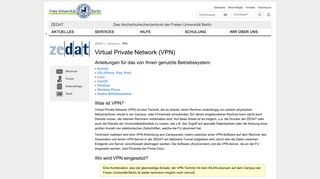 
                            3. VPN < ZEDAT < ZEDAT - Hochschulrechenzentrum