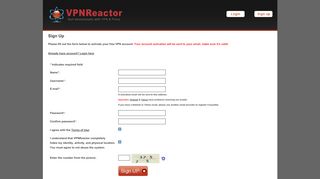 
                            11. VPNReactor.com - Sign up for a FREE VPN account