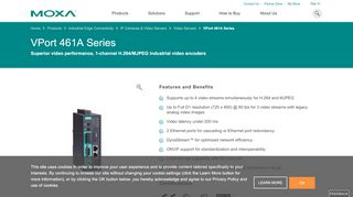 
                            8. VPort 461A Series - Video Servers | MOXA