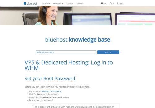 
                            7. Vps Dedicated Hosting - Log in to WHM - Bluehost