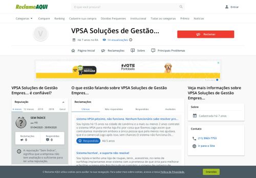 
                            4. VPSA Soluções de Gestão Empresarial - Reclame Aqui