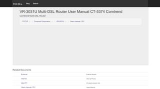 
                            8. VR-3031U Multi-DSL Router User Manual CT-5374 Comtrend ...
