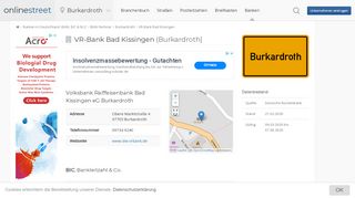 
                            13. VR-Bank Bad Kissingen in Burkardroth: BIC für Bankleitzahl 79065028