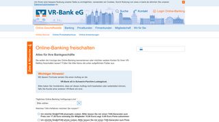 
                            4. VR-Bank eG Online-Banking freischalten