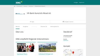 
                            11. VR-Bank Hunsrück-Mosel eG als Arbeitgeber | XING Unternehmen