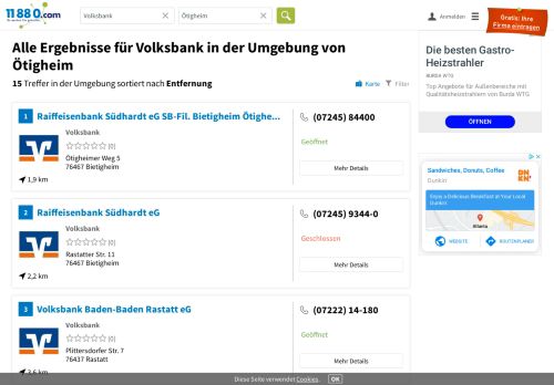 
                            12. ▷ VR-Bank in Mittelbaden eG Geschäftsstelle Ötigheim | Tel. (07222 ...