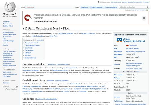 
                            10. VR Bank Ostholstein Nord - Plön – Wikipedia