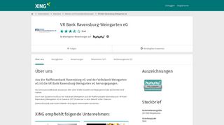 
                            10. VR Bank Ravensburg-Weingarten eG als Arbeitgeber | XING ...