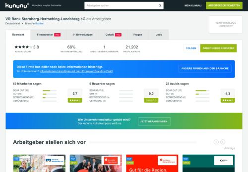 
                            10. VR Bank Starnberg-Herrsching-Landsberg eG als Arbeitgeber: Gehalt ...