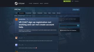 
                            8. VR CHAT sign up registration not working and can not create account ...