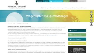 
                            5. Vragenlijsten via QuestManager | Human Concern