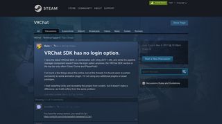 
                            5. VRChat SDK has no login option. :: VRChat Technical Support