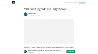 
                            11. VRChat Upgrade to Unity 2017.4 – VRChat – Medium
