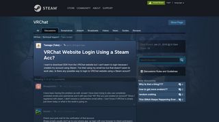 
                            1. VRChat Website Login Using a Steam Acc? :: VRChat Technical Support
