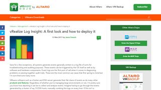 
                            8. vRealize Log Insight: How to Deploy it & First Look - Altaro