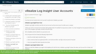 
                            3. vRealize Log Insight User Accounts - VMware Docs
