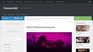 
                            5. VRLoveTheGame Password | PasswordsZ