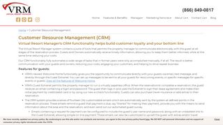 
                            11. VRM's Customer Resource Management - Virtual Resort Manager