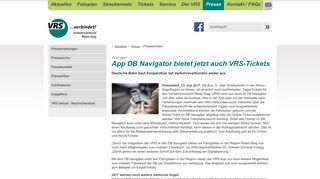 
                            12. VRS: App DB Navigator bietet jetzt auch VRS-Tickets