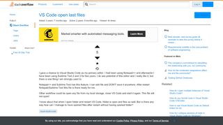 
                            10. VS Code open last files - Stack Overflow