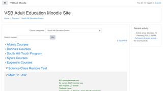 
                            5. VSB AE Moodle: South Hill Education Centre