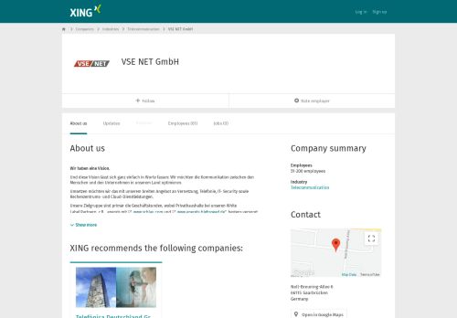 
                            11. VSE NET GmbH als Arbeitgeber | XING Unternehmen