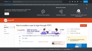 
                            1. vsftpd - How to enable a user to login through FTP? - Ask Ubuntu