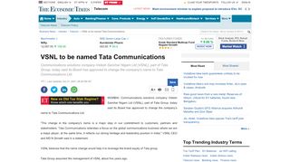 
                            10. VSNL to be named Tata Communications - The Economic Times