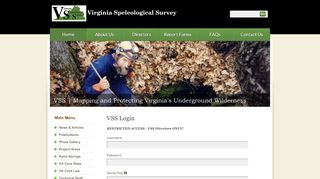 
                            11. VSS Login - Virginia Speleological Survey