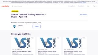 
                            8. VSware Timetable Training Refresher - Dublin - April 11th Tickets, Thu ...