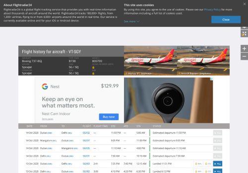 
                            9. VT-SGY - Boeing 737-8GJ - SpiceJet - Flightradar24