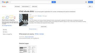 
                            8. VTAC eGuide 2016: Your annual guide to applications for courses, ... - Google बुक के परिणाम