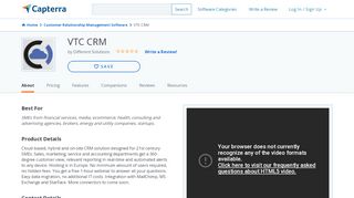 
                            5. VTC CRM Reviews and Pricing - 2019 - Capterra