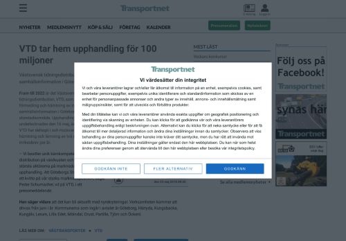 
                            13. VTD tar hem upphandling för 100 miljoner - Transportnet