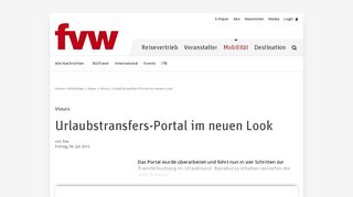 
                            11. Vtours: Urlaubstransfers-Portal im neuen Look - fvw
