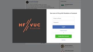 
                            9. VUC Roskilde - Der er nu åben for tilmelding til SSO, uge... | Facebook