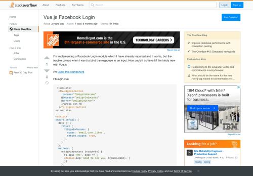 
                            5. Vue.js Facebook Login - Stack Overflow