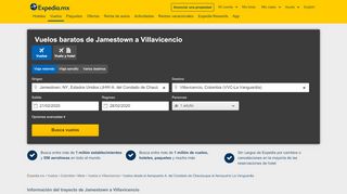 
                            5. Vuelos de Jamestown a Villavicencio: Boletos para 2019 | Expedia.mx