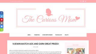 
                            4. VUEWIN:WATCH ADS AND EARN GREAT PRIZES! - The Curious Mom