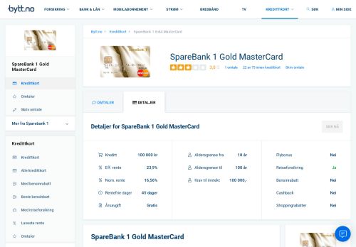 
                            9. Vurderer du SpareBank 1 Gold MasterCard? Les full test og 1 omtaler