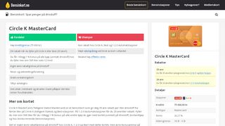 
                            13. Vurdering av Circle K MasterCard drivstoffkort - Finn beste bensinkort!
