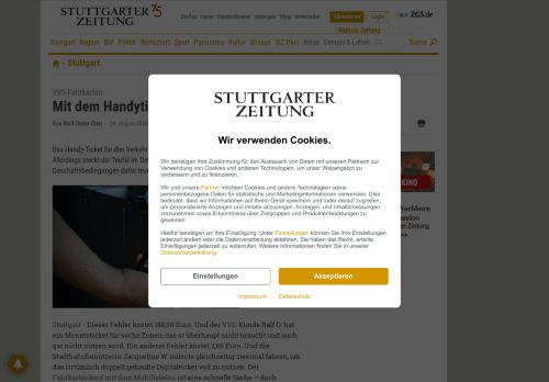 
                            11. VVS-Fahrkarten: Mit dem Handyticket in die Kostenfalle - Stuttgart ...