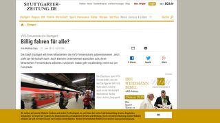 
                            12. VVS-Firmenticket in Stuttgart: Billig fahren für alle? - Stuttgarter Zeitung