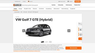 
                            4. VW Golf 7 GTE (Hybrid) seit 2014 | mobile.de