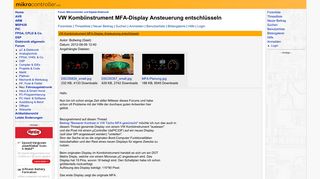 
                            11. VW Kombiinstrument MFA-Display Ansteuerung entschlüsseln ...