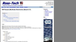 
                            8. VW Passat (3B) Brake Electronics (Bosch 5.7) - Ross-Tech Wiki