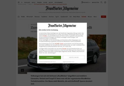 
                            7. VW Passat Bluemotion: Zum Fahren geboren, zum Sparen bestellt - FAZ