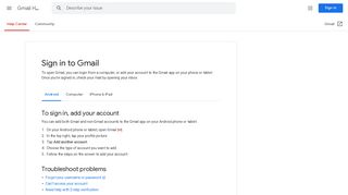 
                            5. Вход в Gmail - Android - Cправка - Gmail - Google Support