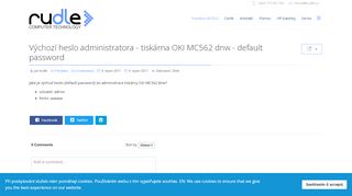 
                            2. Výchozí heslo administratora - tiskárna OKI MC562 dnw - default ...