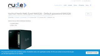
                            9. Vychozí heslo NAS Zyxel NAS326 - Default password NAS326 - Rudle ...